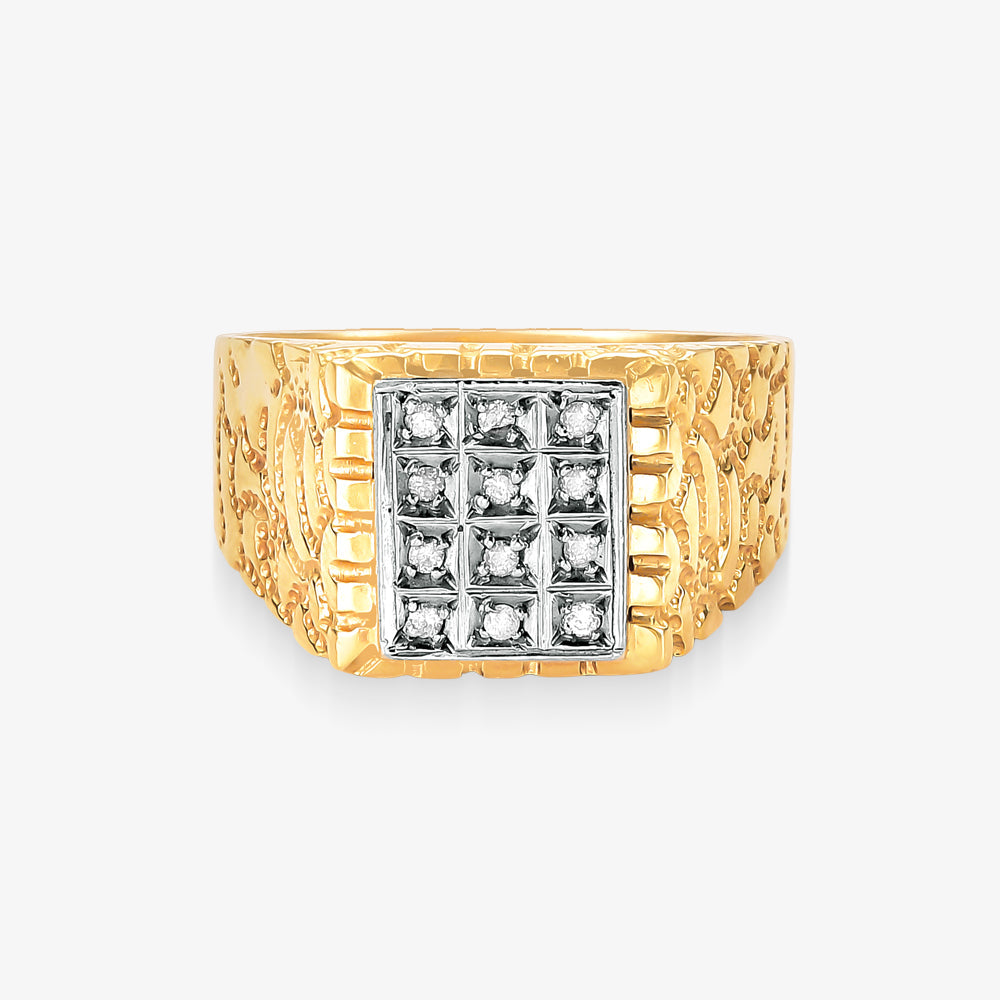 Anel Glass com Diamante Bicolor em Ouro 18K