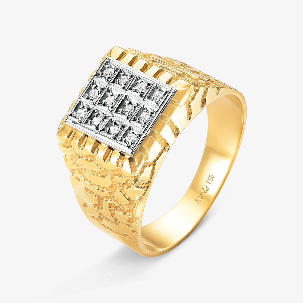 Anel Glass com Diamante Bicolor em Ouro 18K