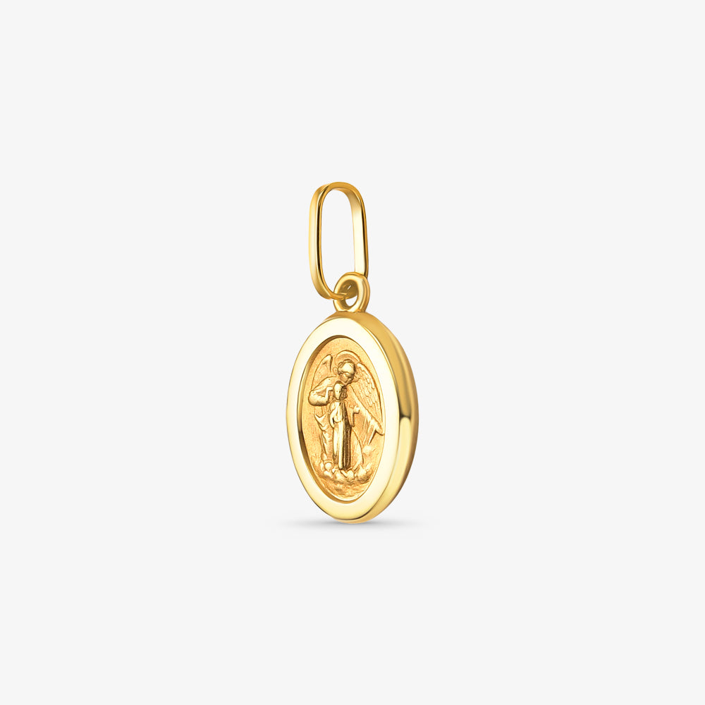 Pingente Medalha Anjo da Guarda P em Ouro Amarelo 18K