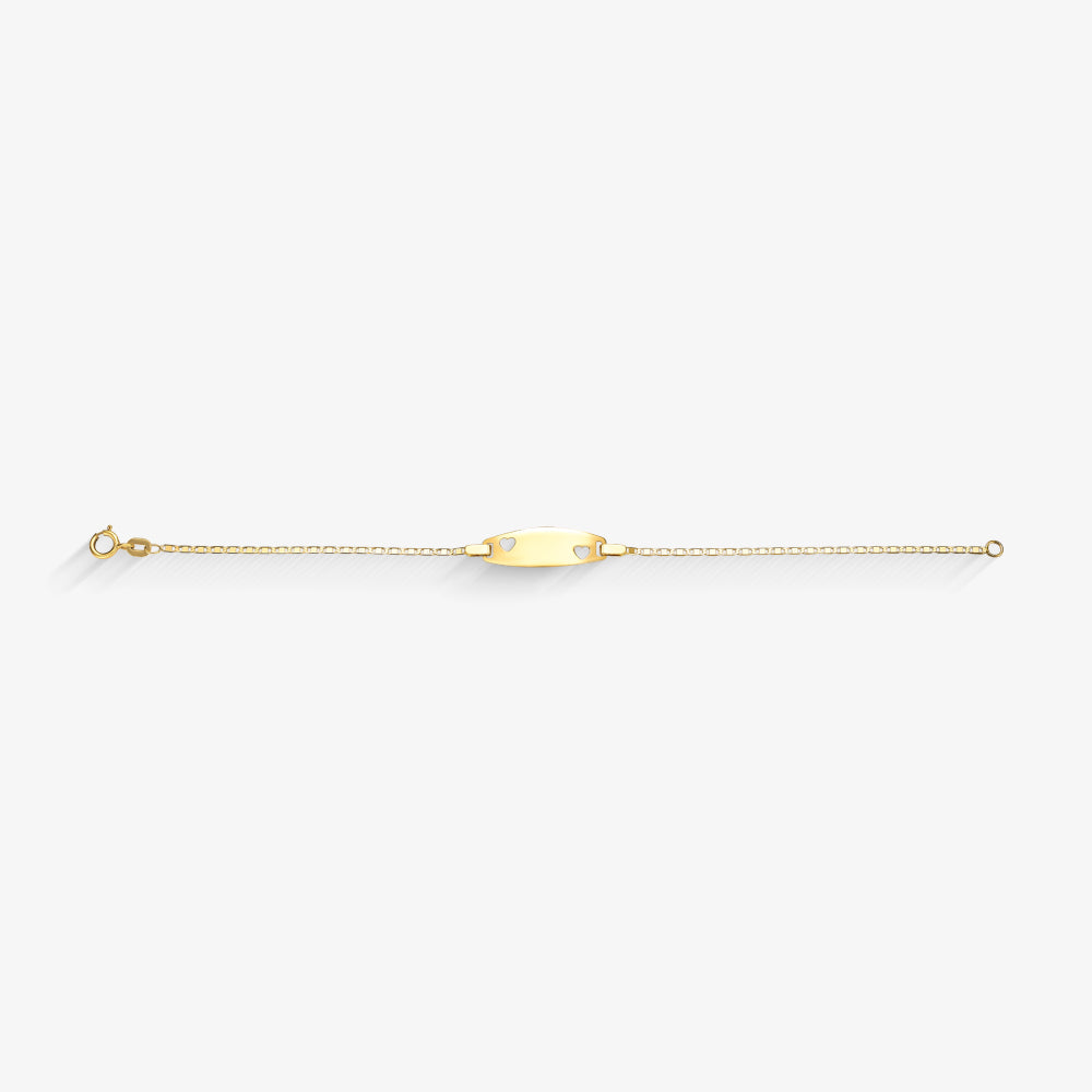 Pulseira Infantil Piastrine Chapinha em Ouro 18K