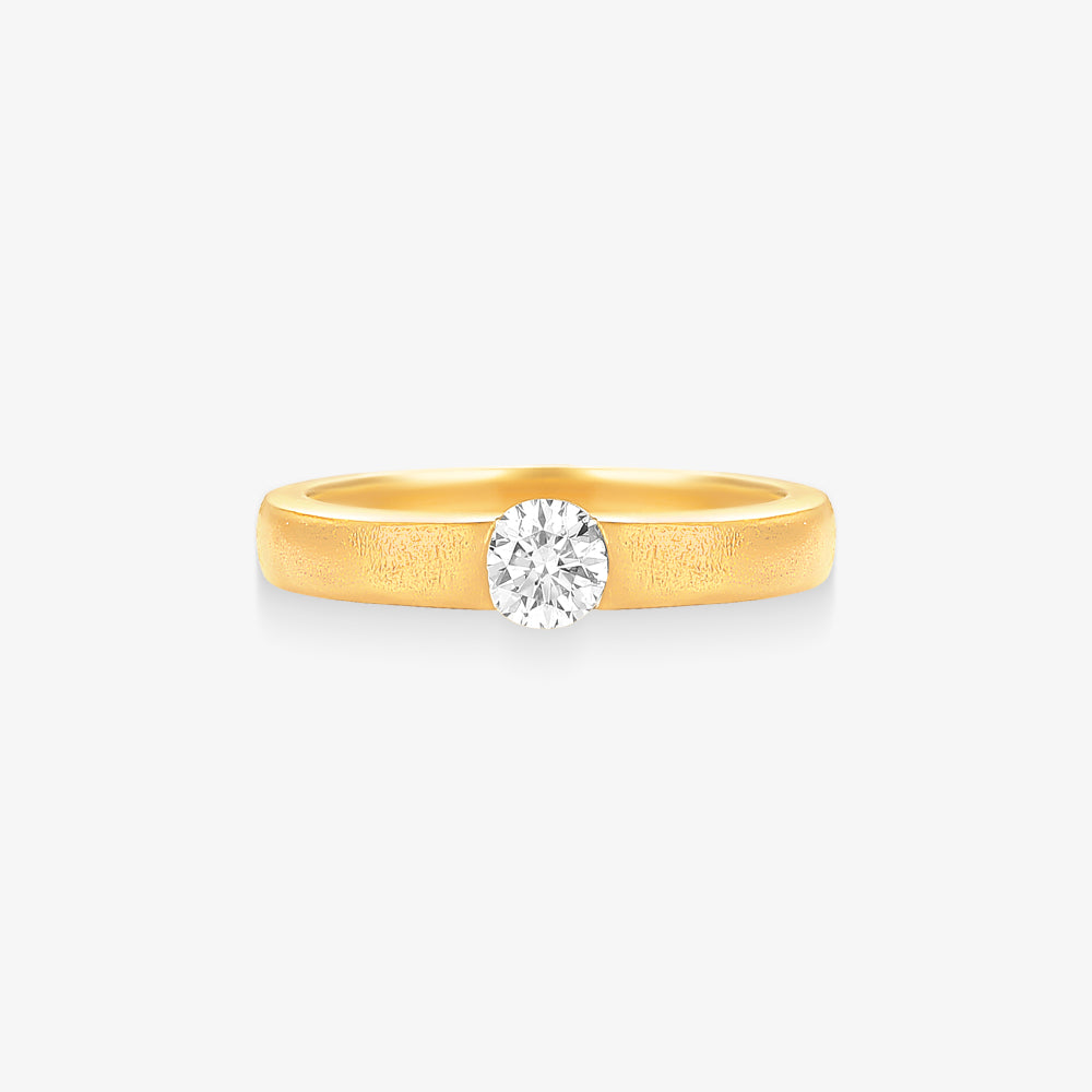 Anel Solitário Royale com Diamante em Ouro Amarelo 18K