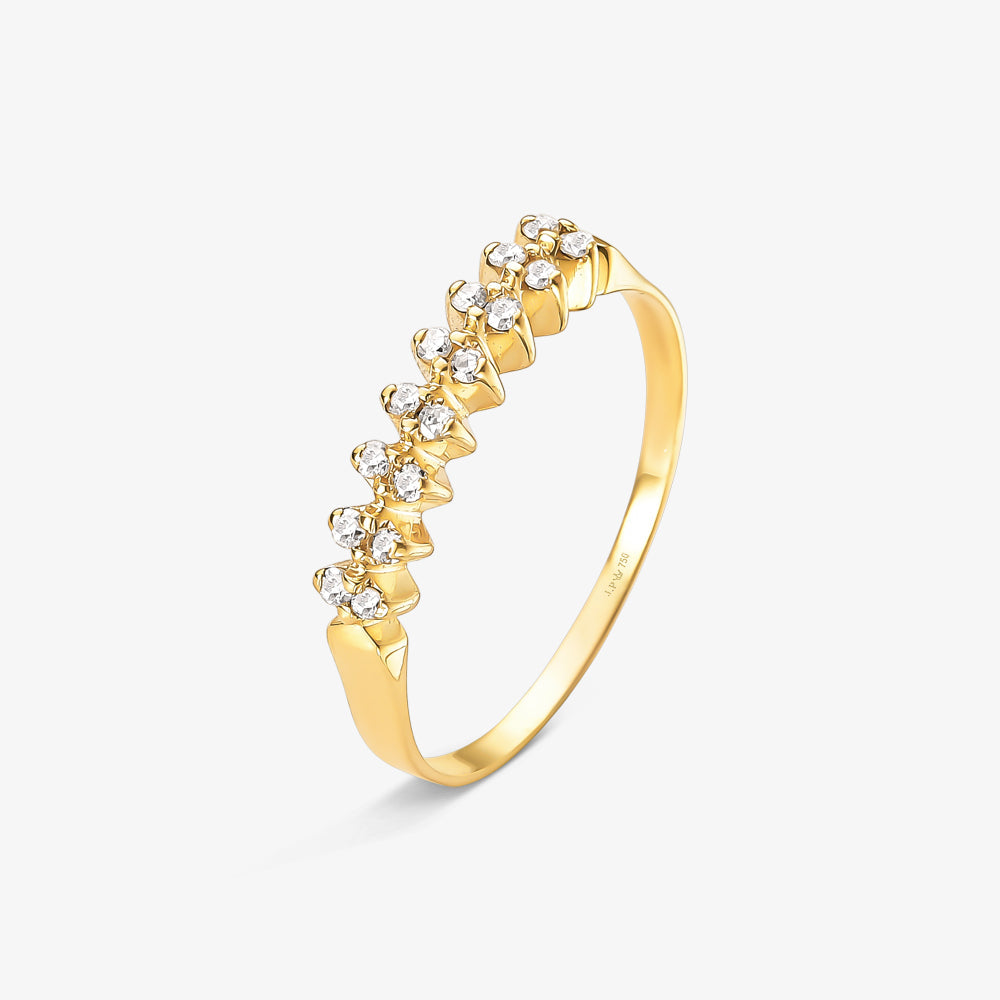 Anel Meia Aliança Love com Diamantes em Ouro Amarelo 18K
