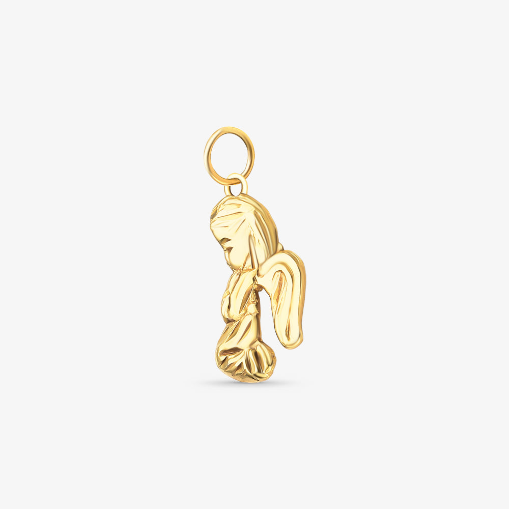 Pingente Anjo da Guarda Joelhado em Ouro Amarelo 18K