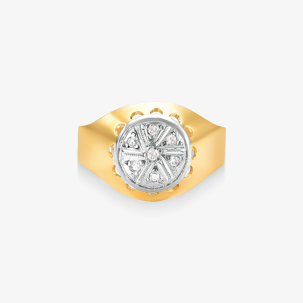 Anel Brilho com Diamante Bicolor em Ouro 18K