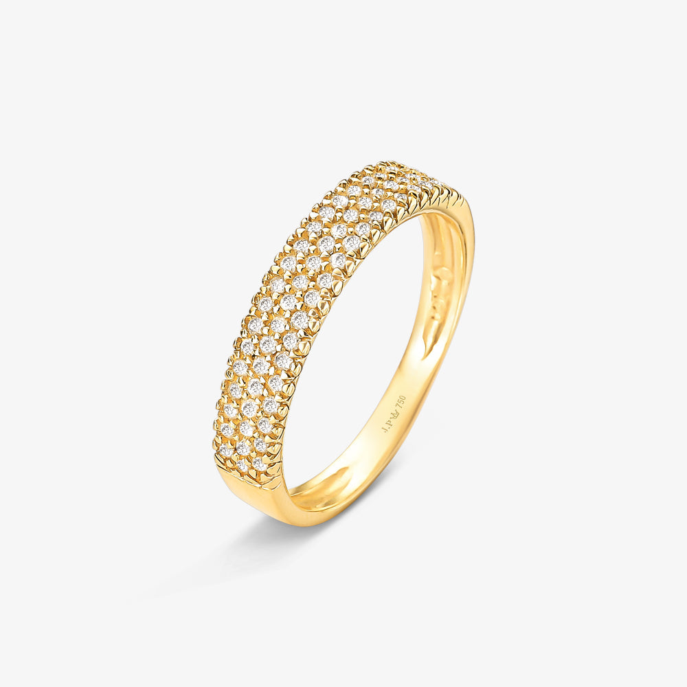 Anel Meia Aliança Orion com Diamantes em Ouro Amarelo 18K