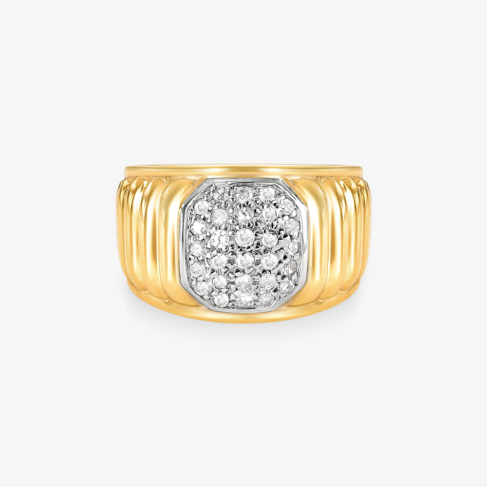 Anel Sereno com Diamante Bicolor em Ouro 18K