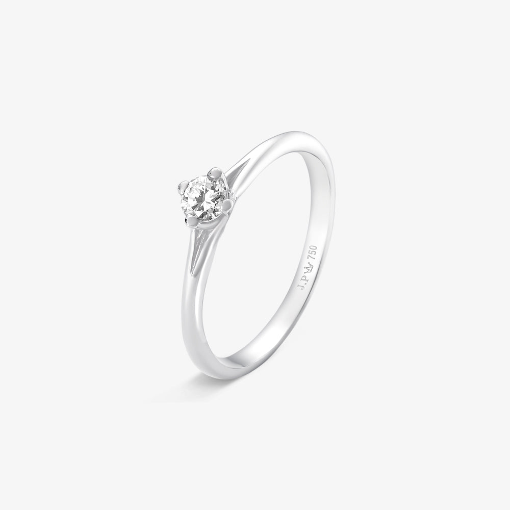 Anel Solitário Monarch com Diamante em Ouro Branco 18K