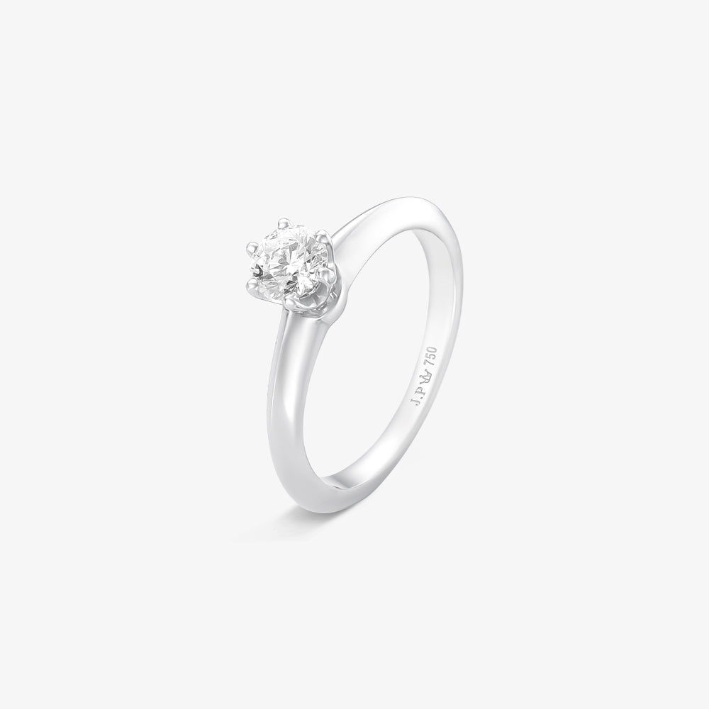 Anel Solitário Star com Diamante em Ouro Branco 18K