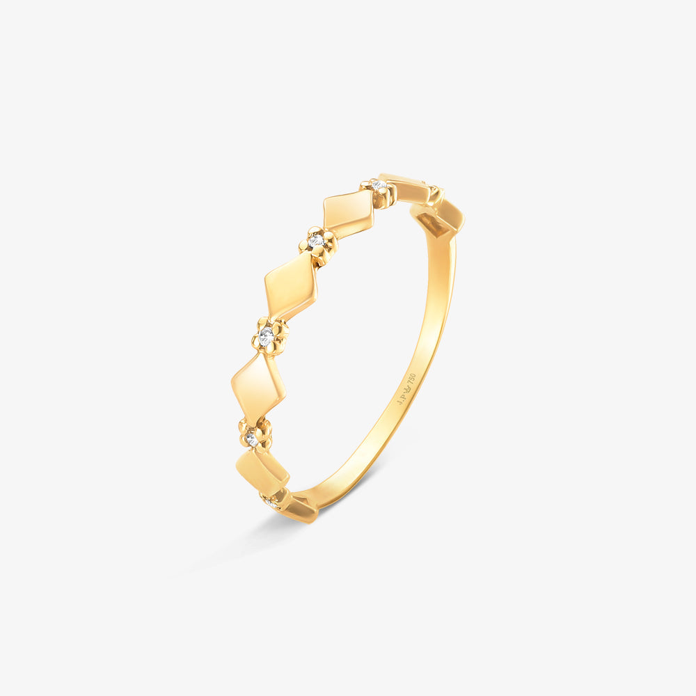 Anel Losangos em Ouro 18K