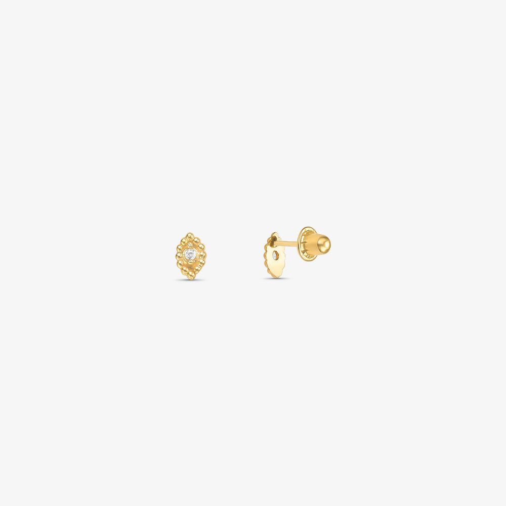 Brinco Navete com Pedras Baby em Ouro Amarelo 18K
