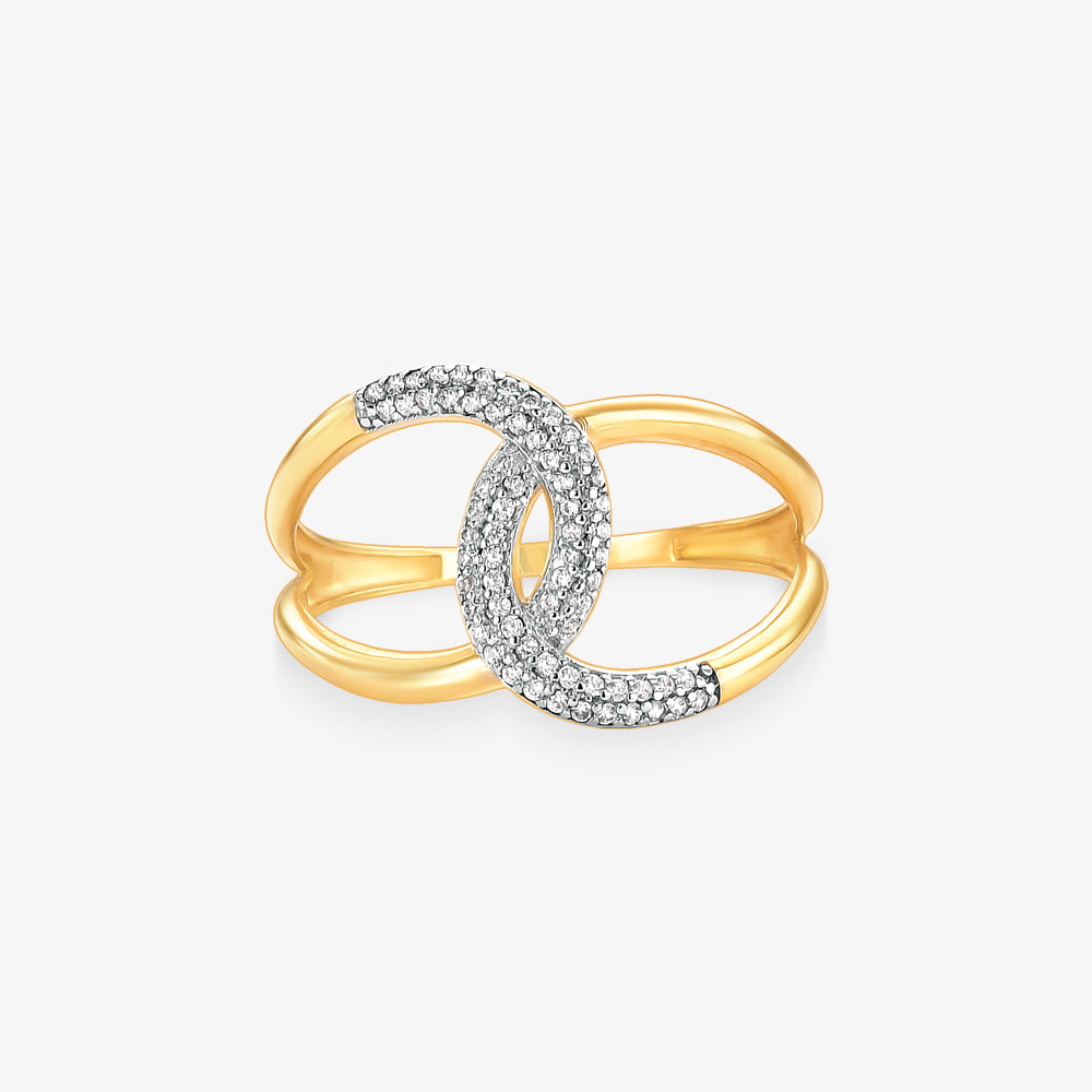 Anel Elos Vazado em Ouro Amarelo 18K