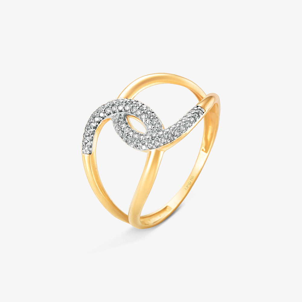 Anel Elos Vazado em Ouro Amarelo 18K