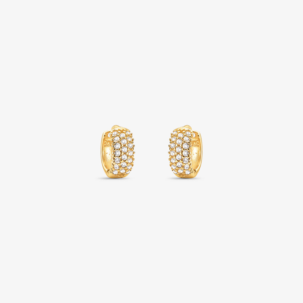 Brinco Argola P com Pedras em Ouro Amarelo 18K