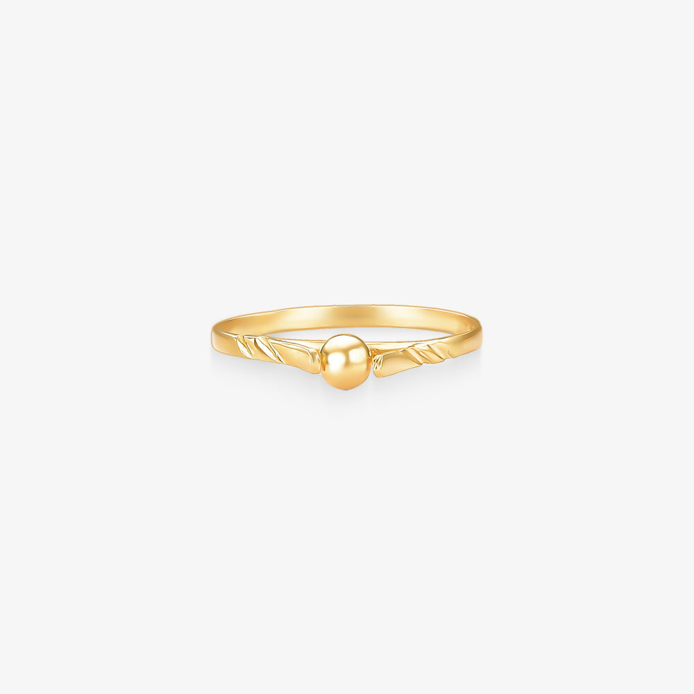 Anel Infantil Bolinha Lisa em Ouro Branco 18K
