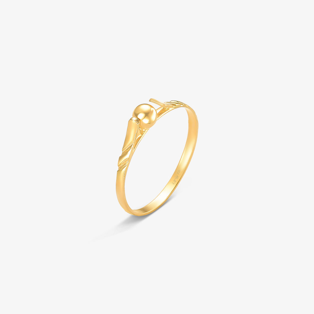 Anel Infantil Bolinha Lisa em Ouro Branco 18K