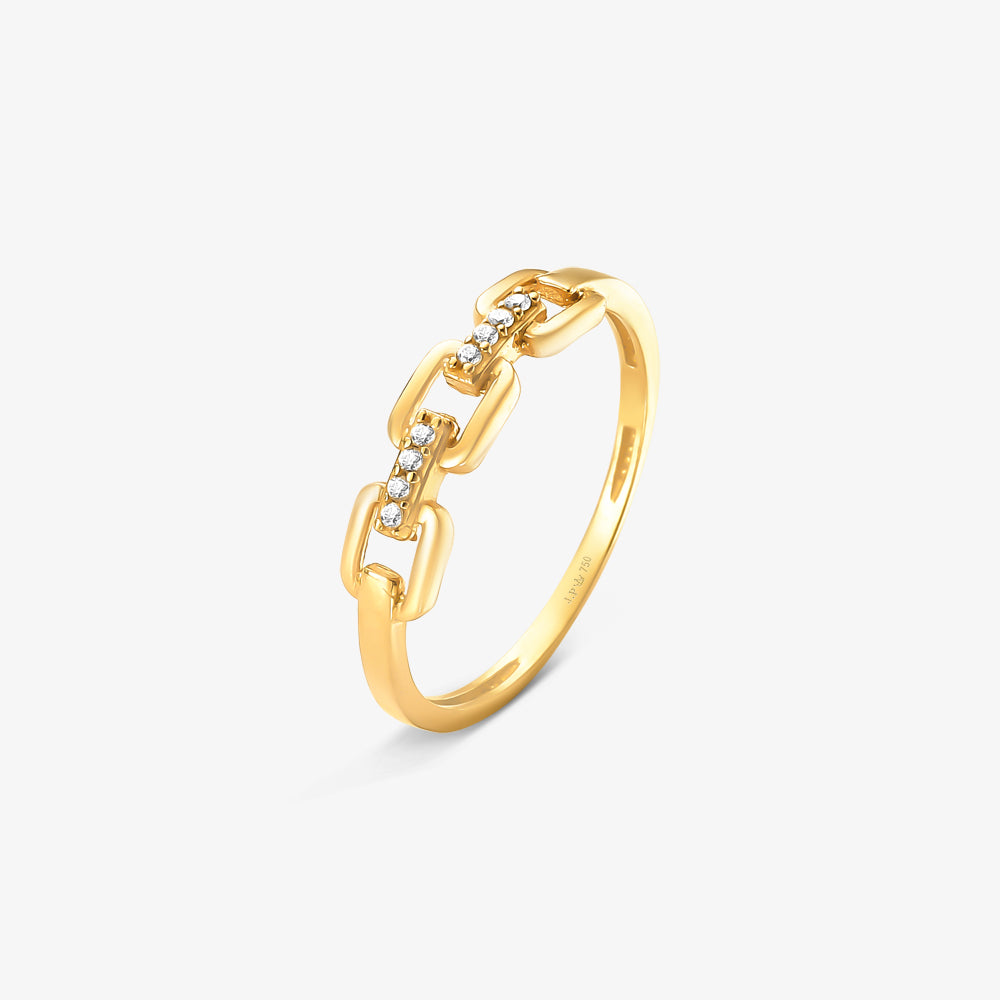 Anel Corrente em Ouro Amarelo 18k