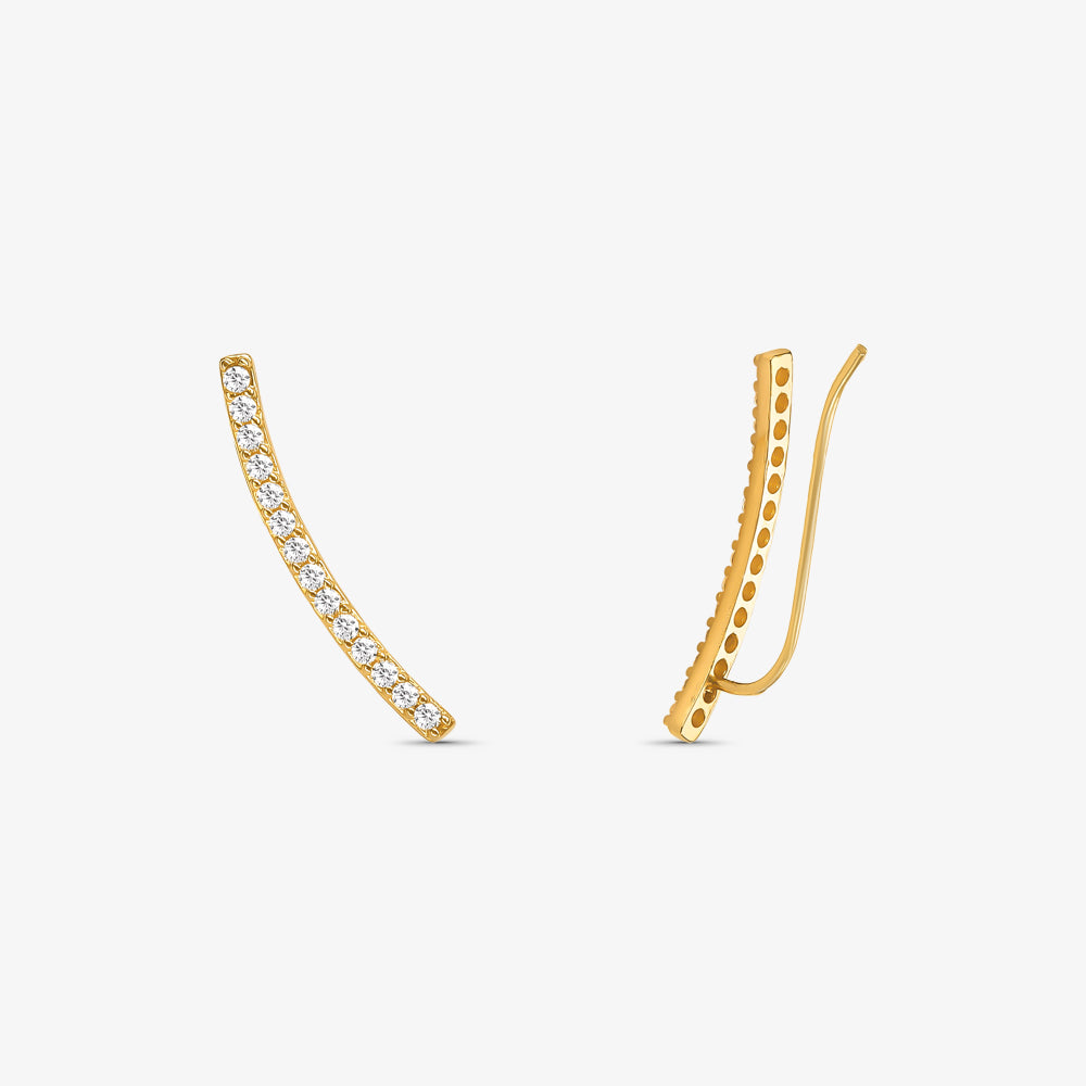 Brinco Arco com Pedras Ouro Amarelo 18K