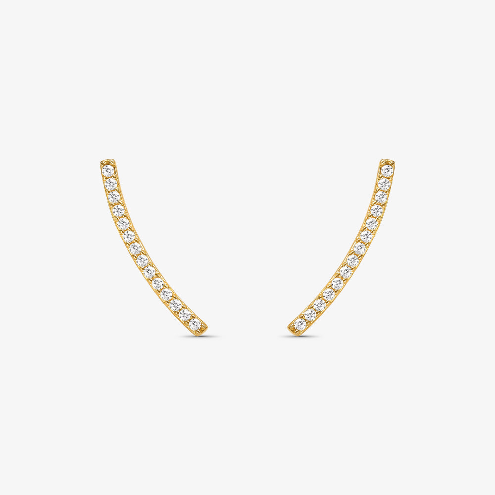 Brinco Arco com Pedras Ouro Amarelo 18K