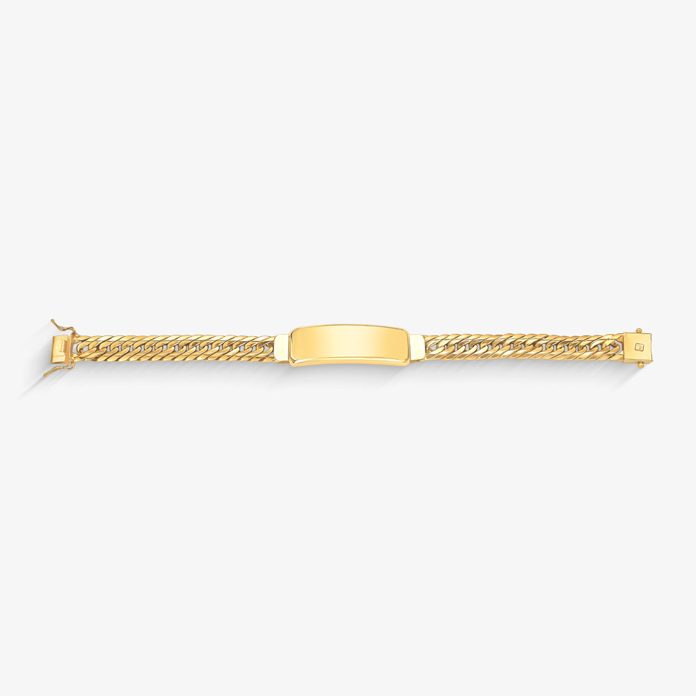 Pulseira Grumet com Chapa em Ouro Amarelo 18K, 22cm