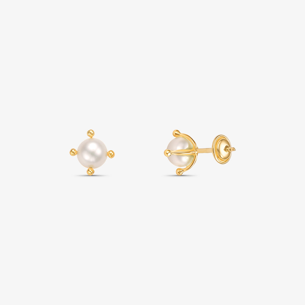 Brinco Pérola Natural Fio Cartier em Ouro Amarelo 18K