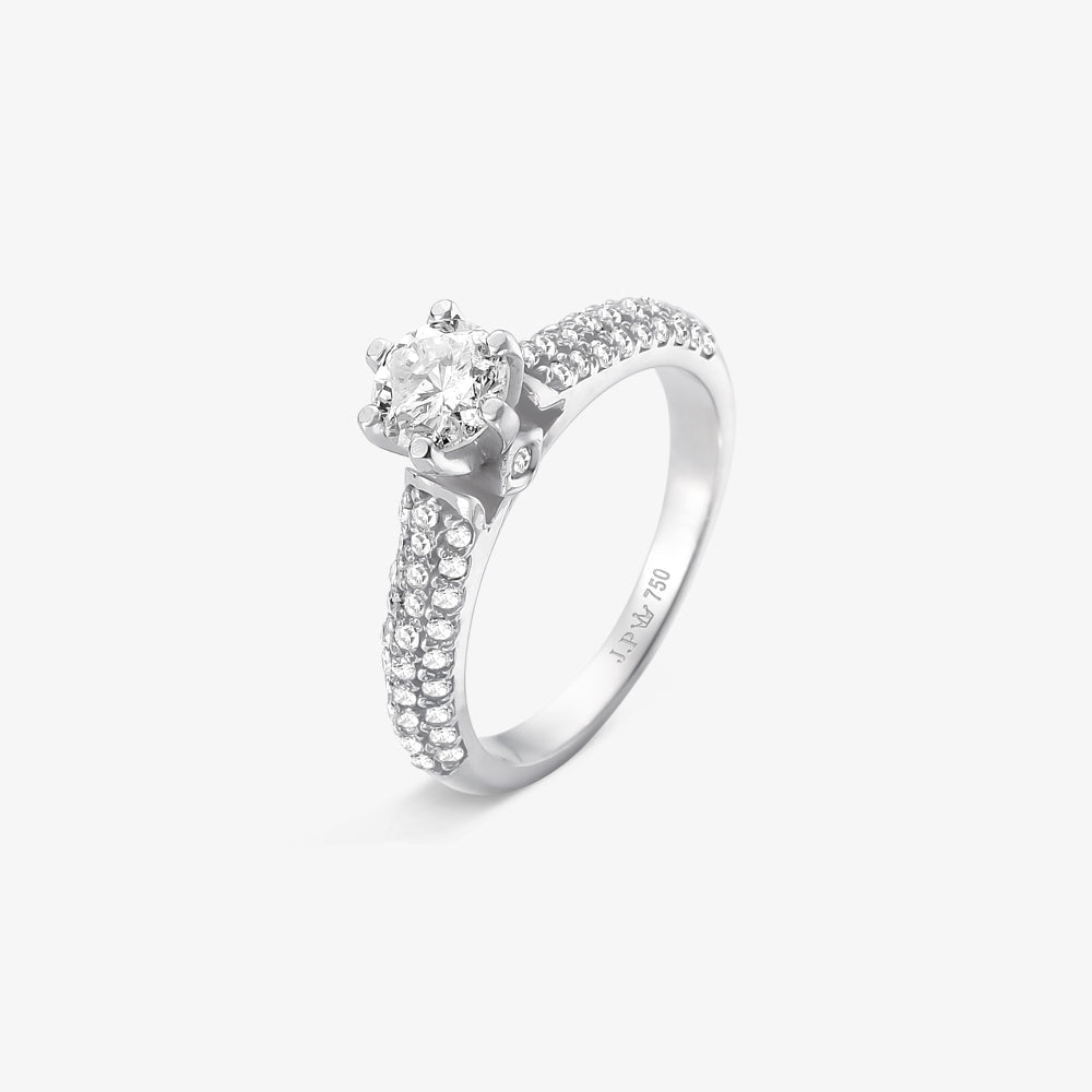 Anel Solitário Infinity com Diamante em Ouro Branco 18K
