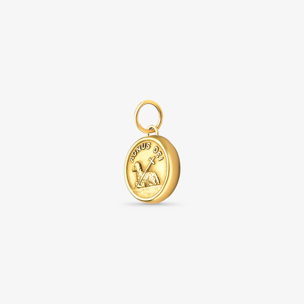 Pingente Medalha Batismo em Ouro Amarelo 18K
