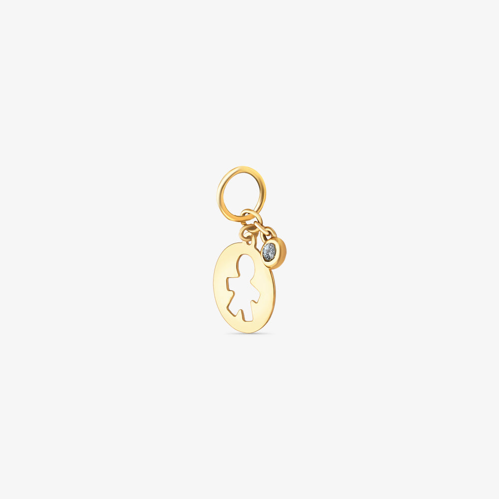 Pingente Menino com Pedras em Ouro Amarelo 18K