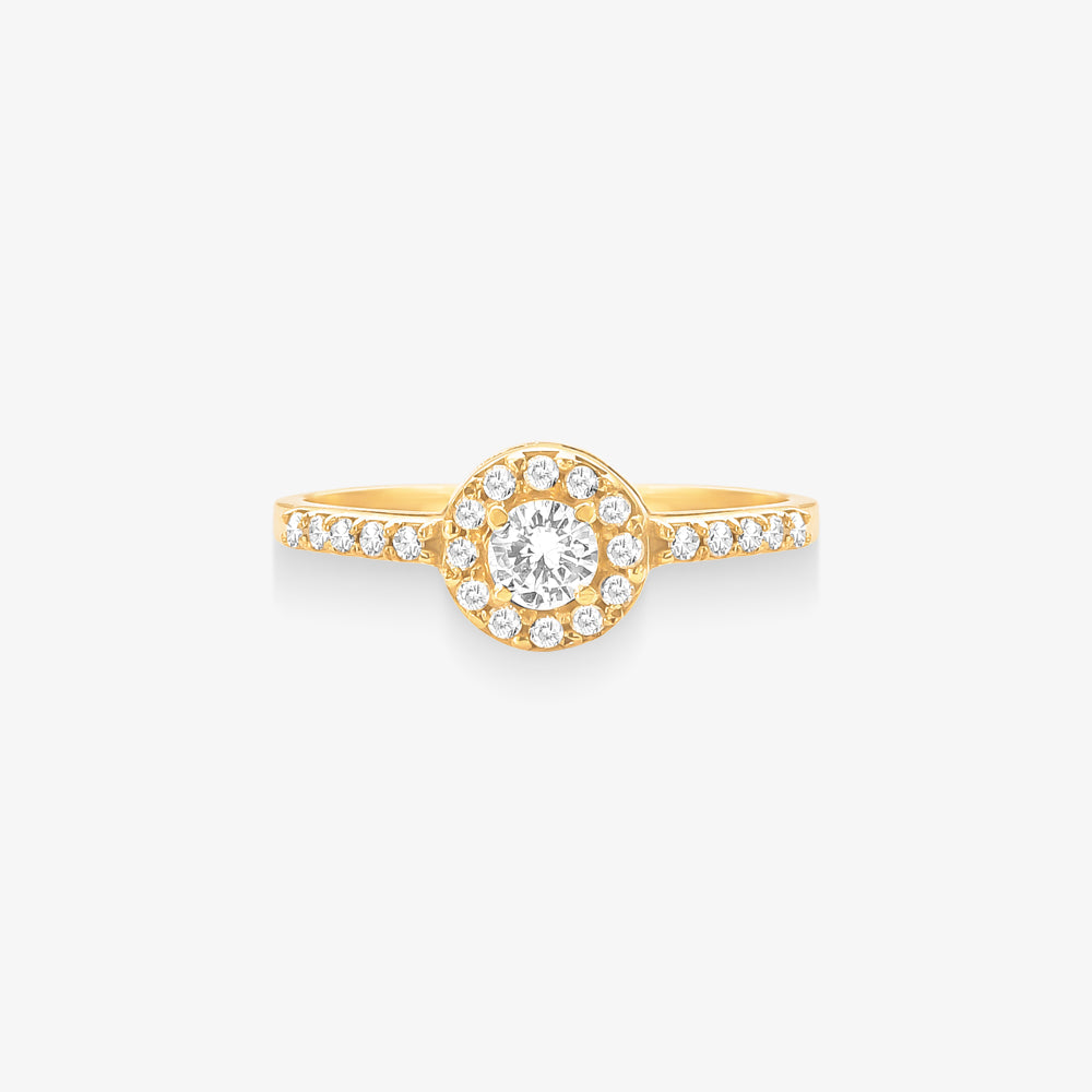 Anel Solitário Serena com Diamante em Ouro Amarelo 18K