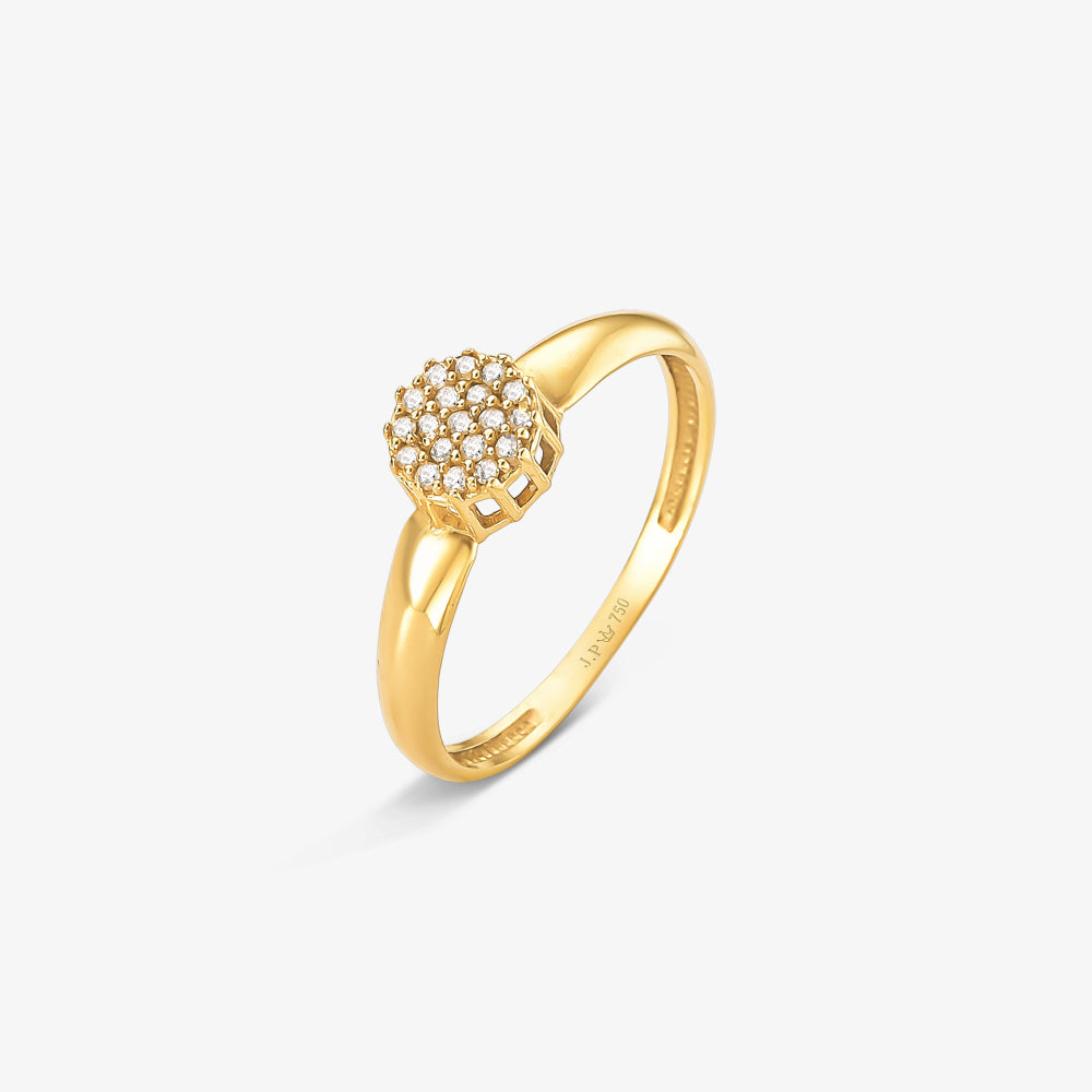Anel Hera Chuveiro com Diamantes em Ouro Amarelo 18K