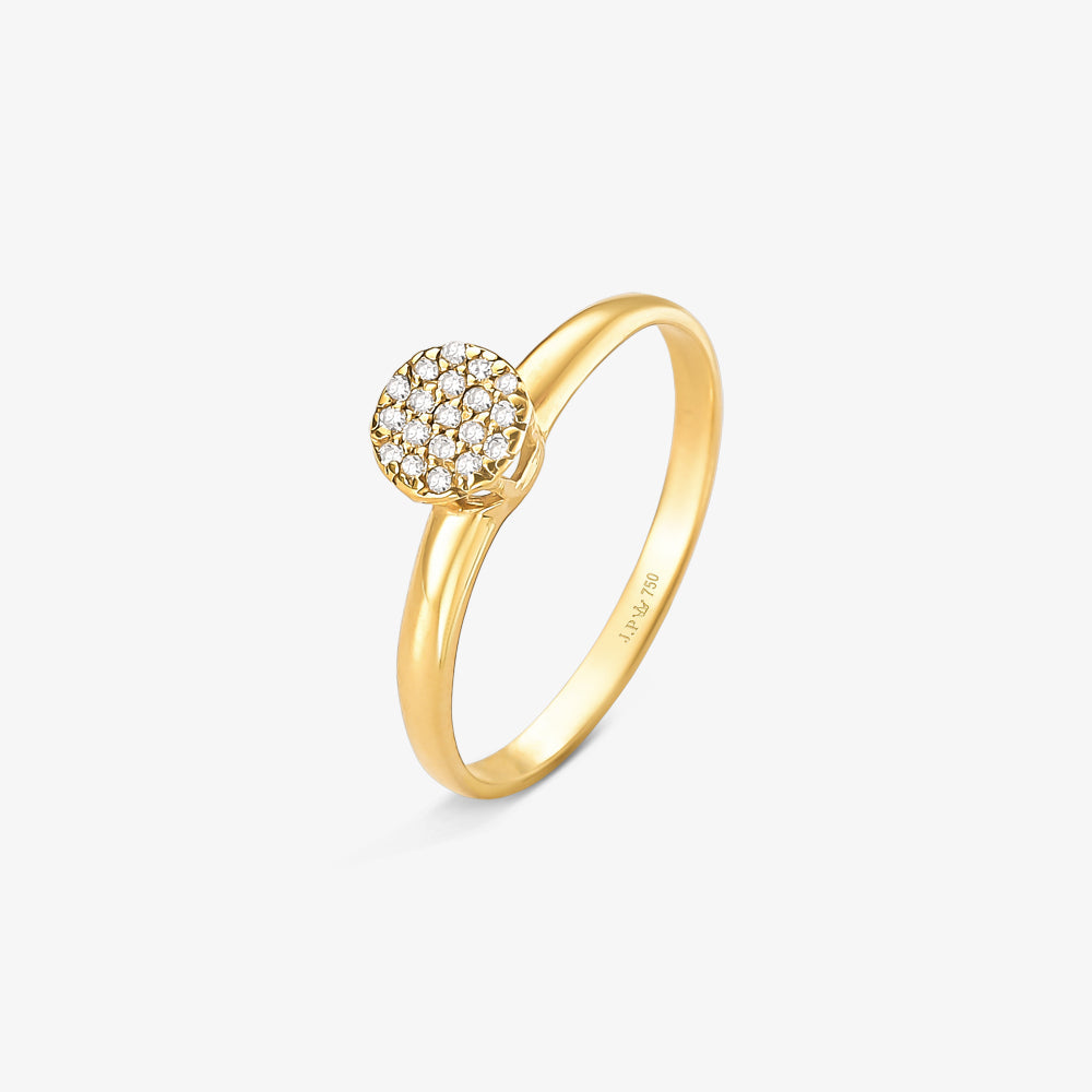 Anel Íris Chuveiro com Diamantes em Amarelo Ouro 18K com Diamantes
