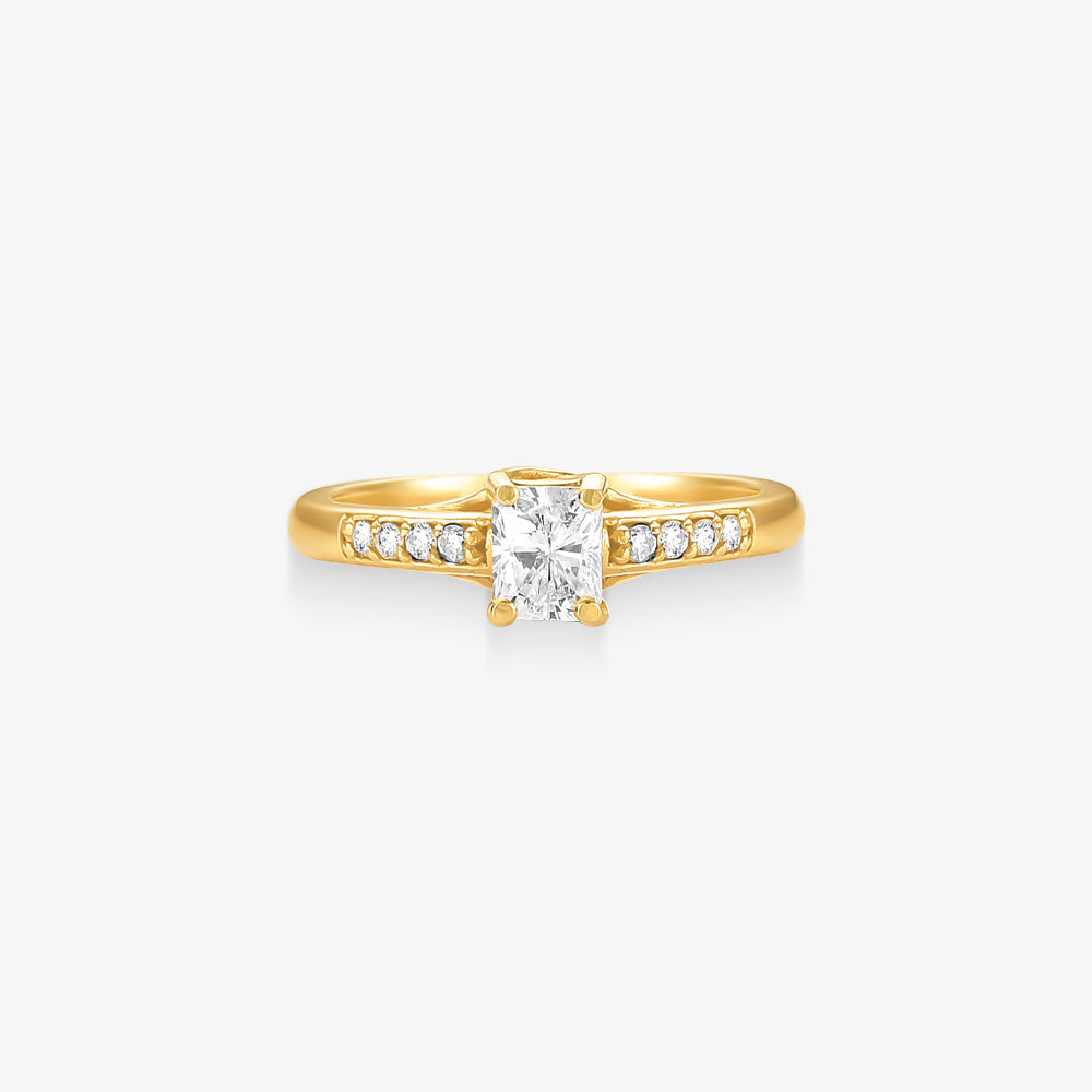 Anel Solitário Atlas com Diamante em Ouro Amarelo 18K