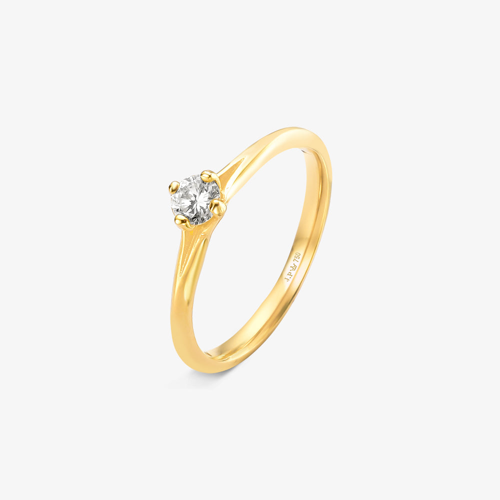 Anel Solitário Valkyrie com Diamante em Ouro Amarelo 18K