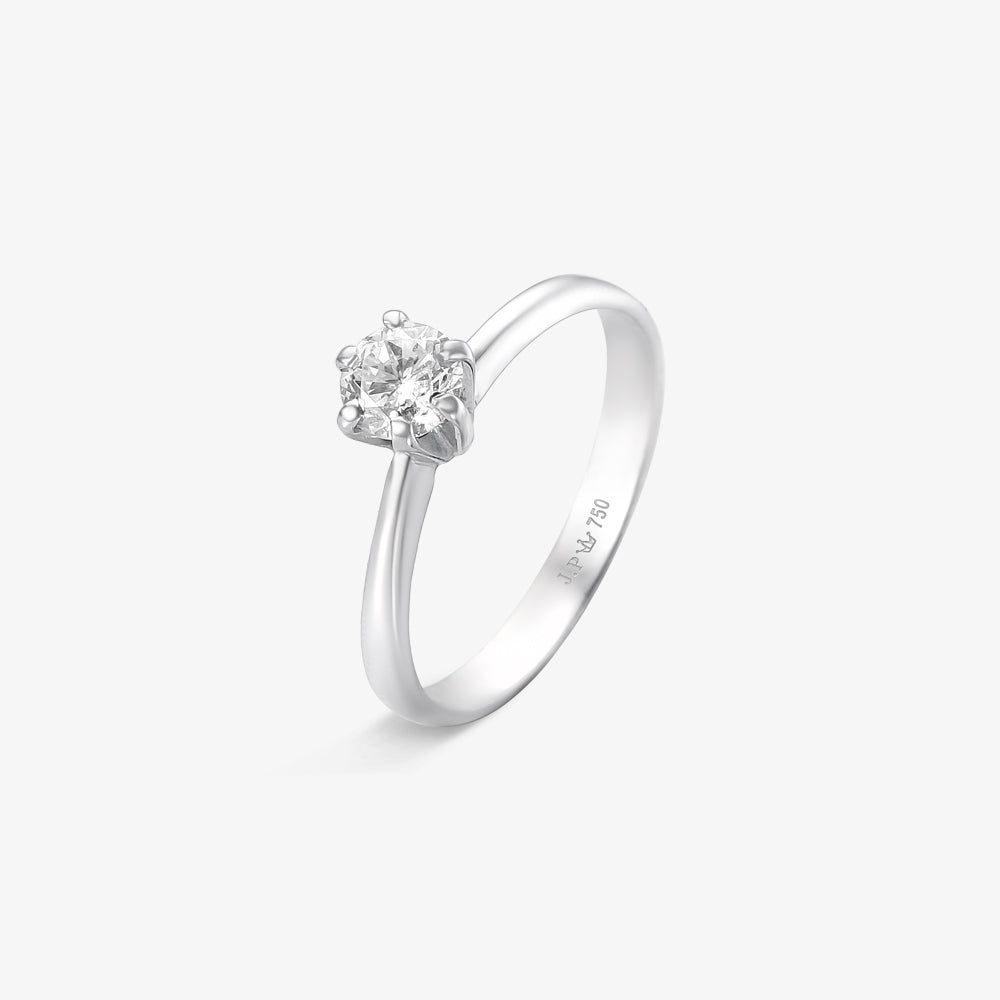 Anel Solitário Arcádia com Diamante em Ouro Branco 18K