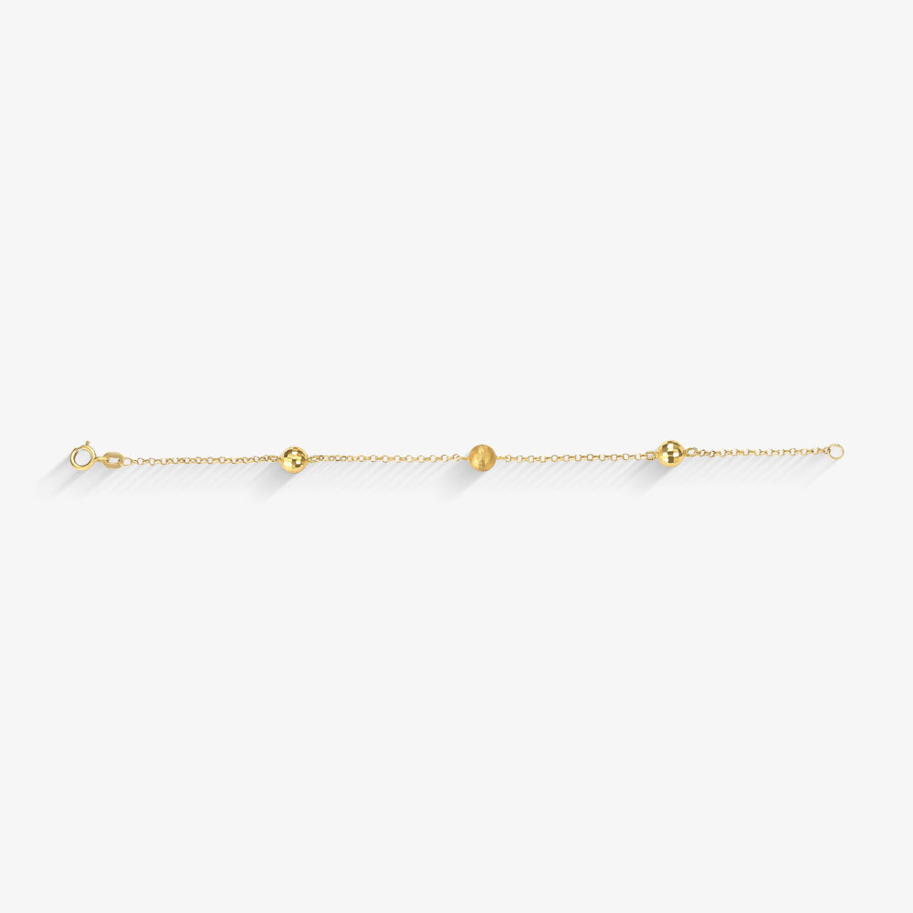 Pulseira Infantil Bolinha em Ouro Amarelo 18K