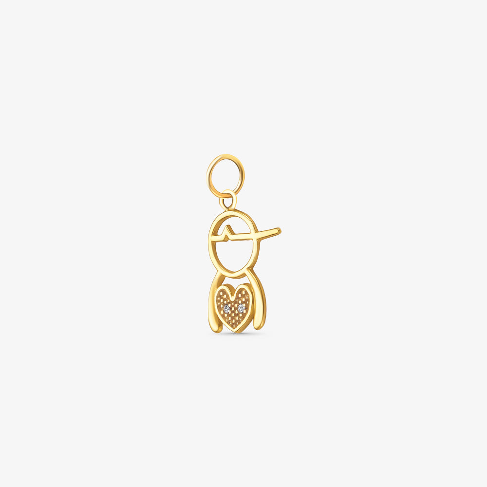 Pingente Menino Vazado em Ouro Amarelo 18K