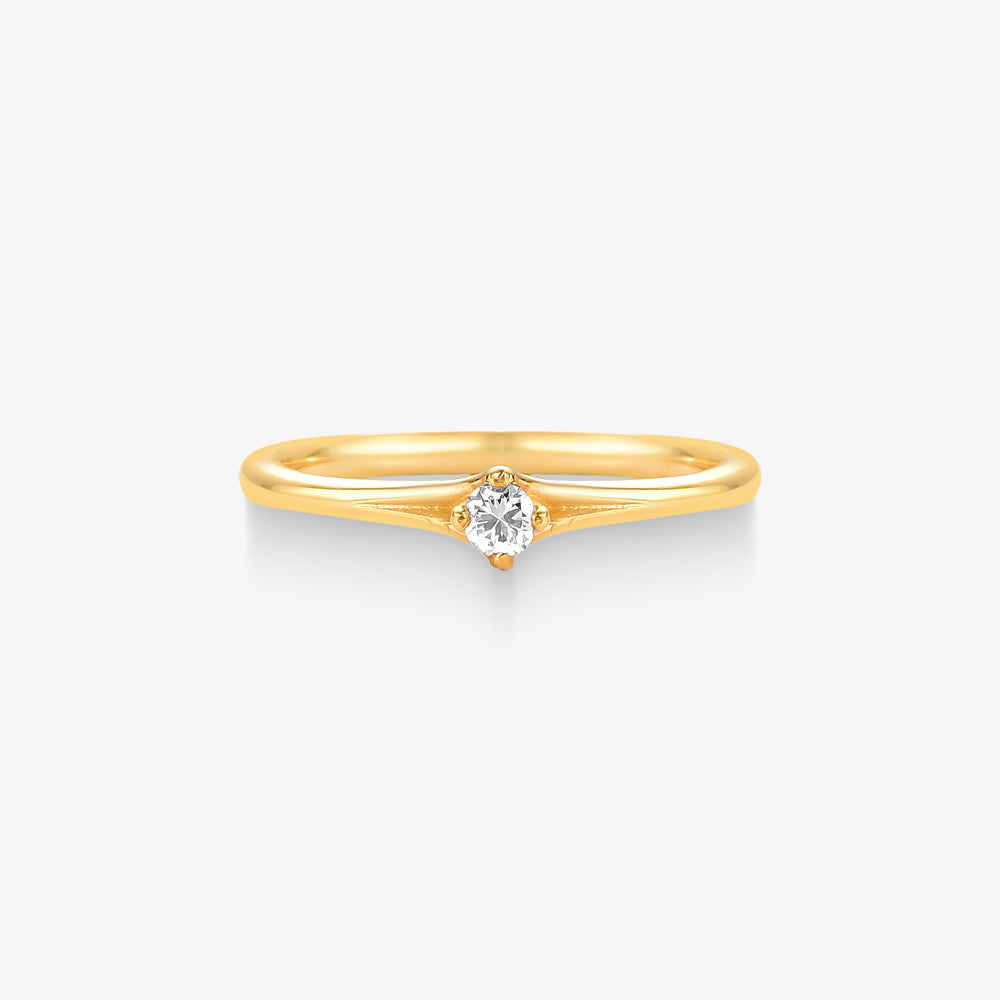 Anel Solitário Lúmen com Diamante em Ouro Amarelo 18K