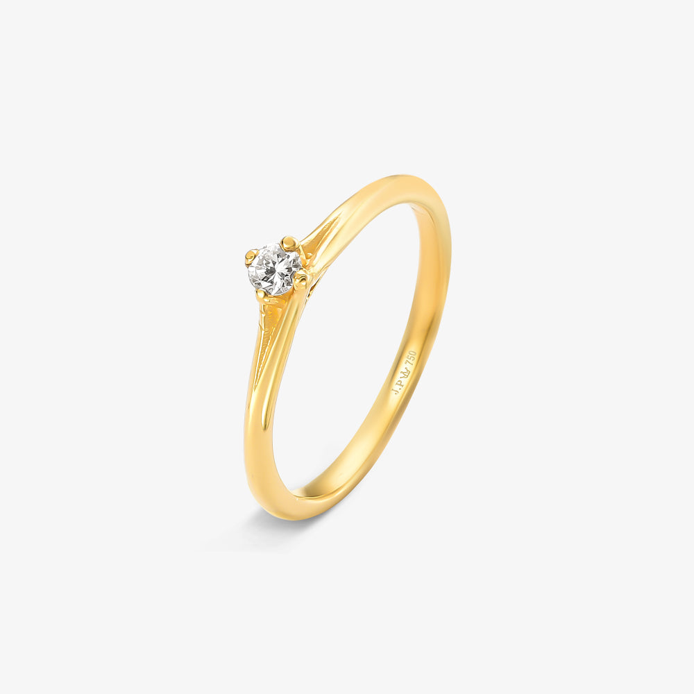 Anel Solitário Lúmen com Diamante em Ouro Amarelo 18K