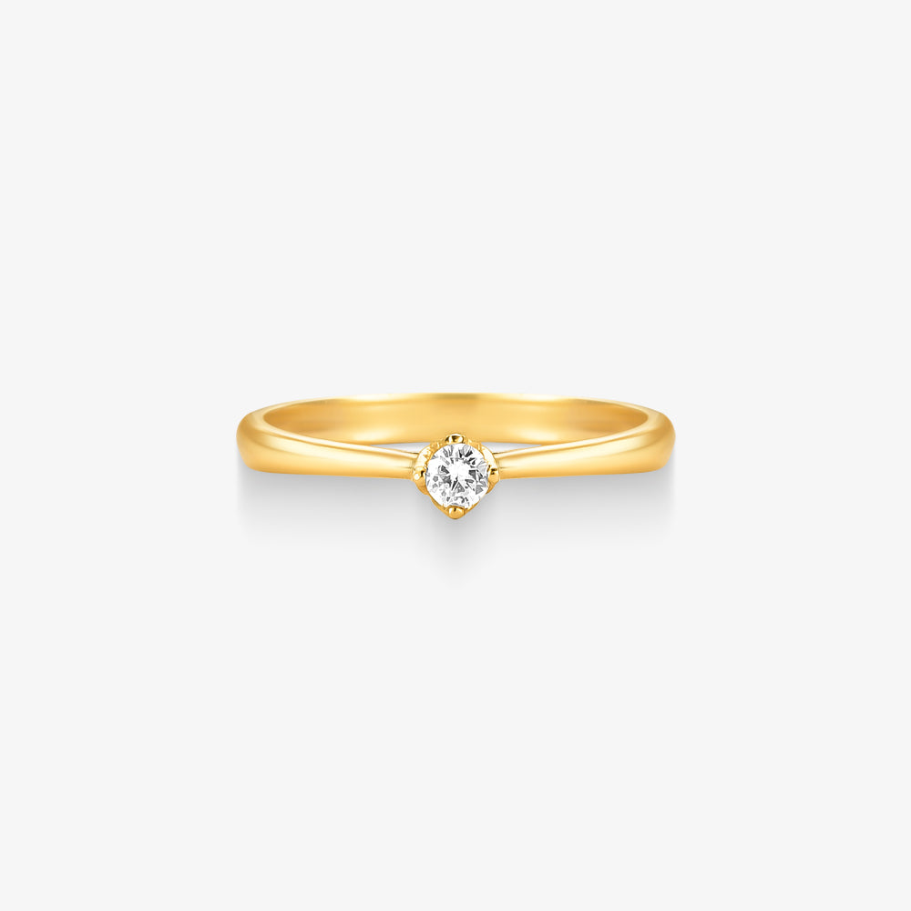Anel Solitário Clarus com Diamante em Ouro Amarelo 18K