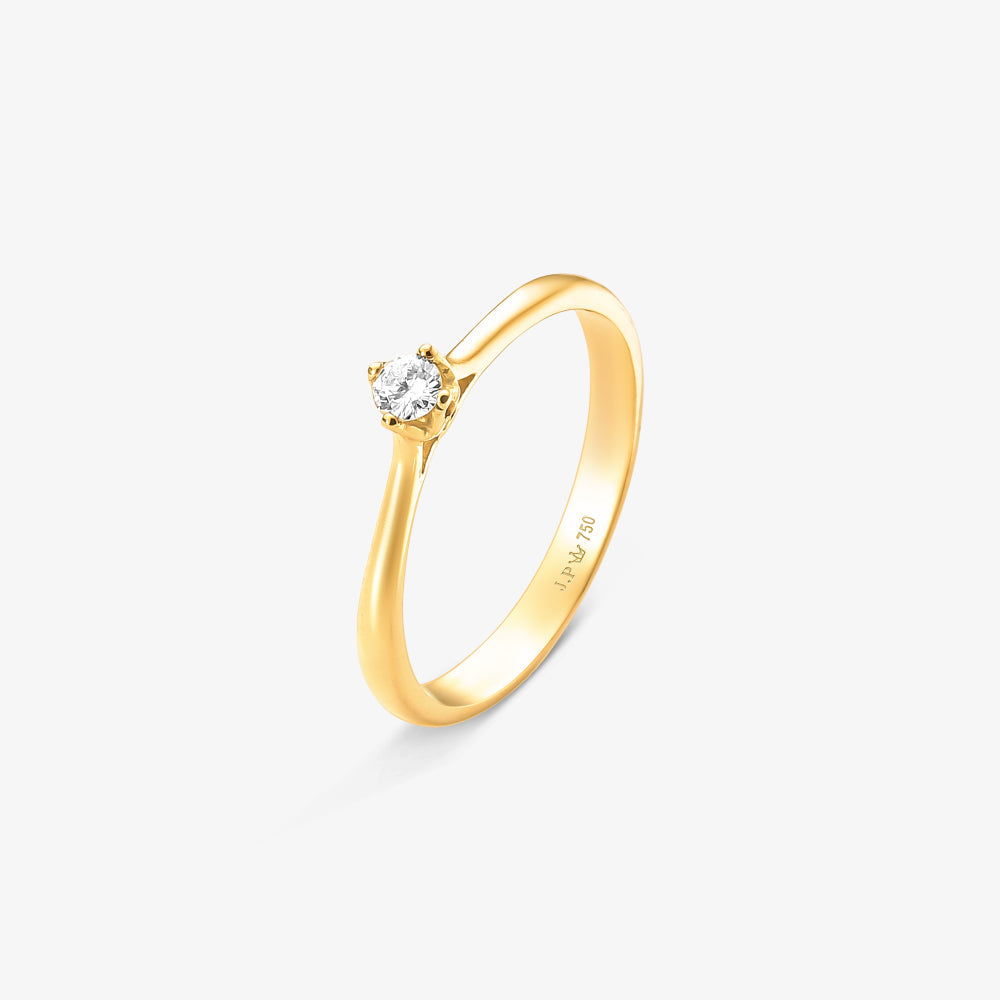 Anel Solitário Clarus com Diamante em Ouro Amarelo 18K