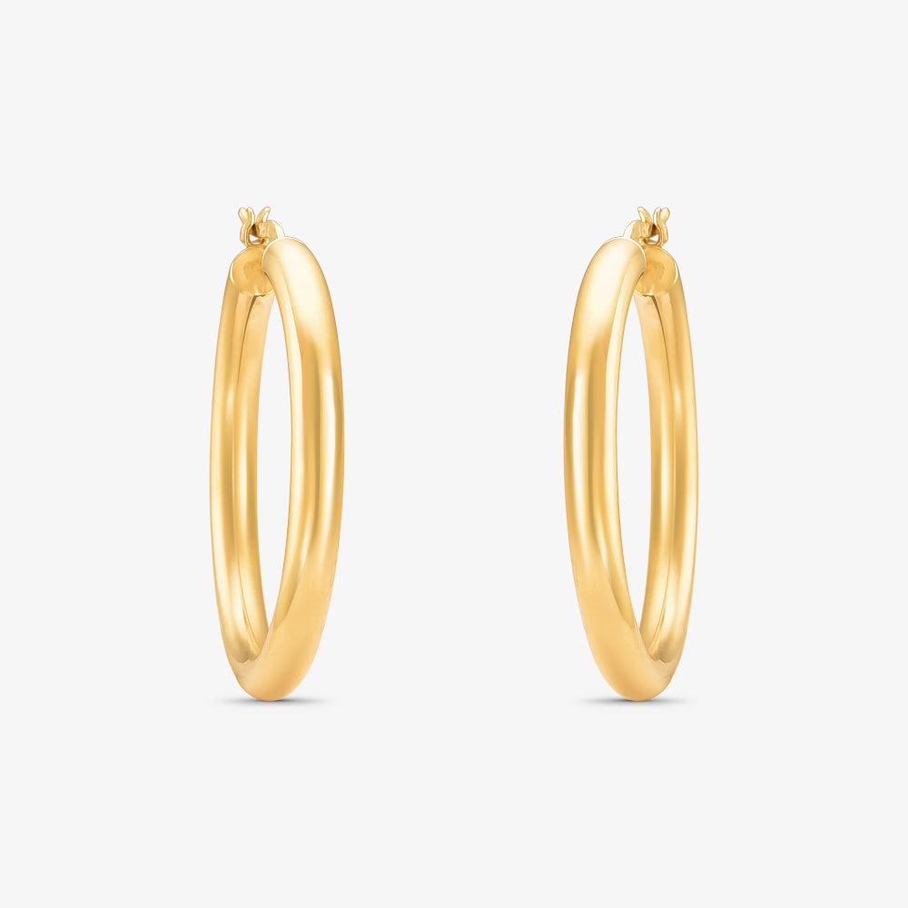 Brinco Argola Bojuda em Ouro Amarelo 18K