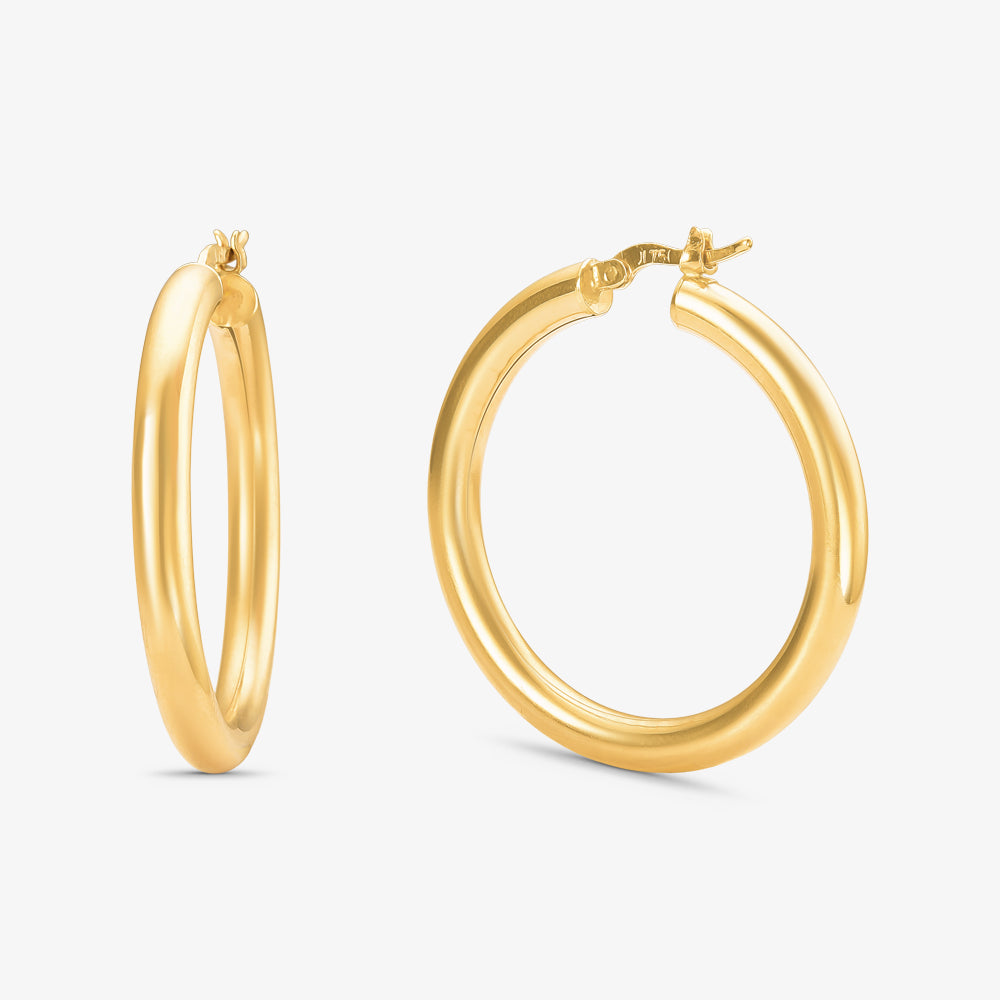 Brinco Argola Bojuda em Ouro Amarelo 18K