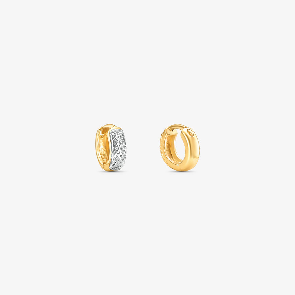 Brinco Argola PP Bicolor em Ouro 18K