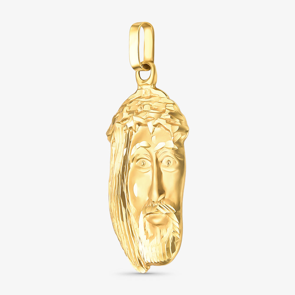 Pingente Face de Cristo Grande em Ouro Amarelo 18K