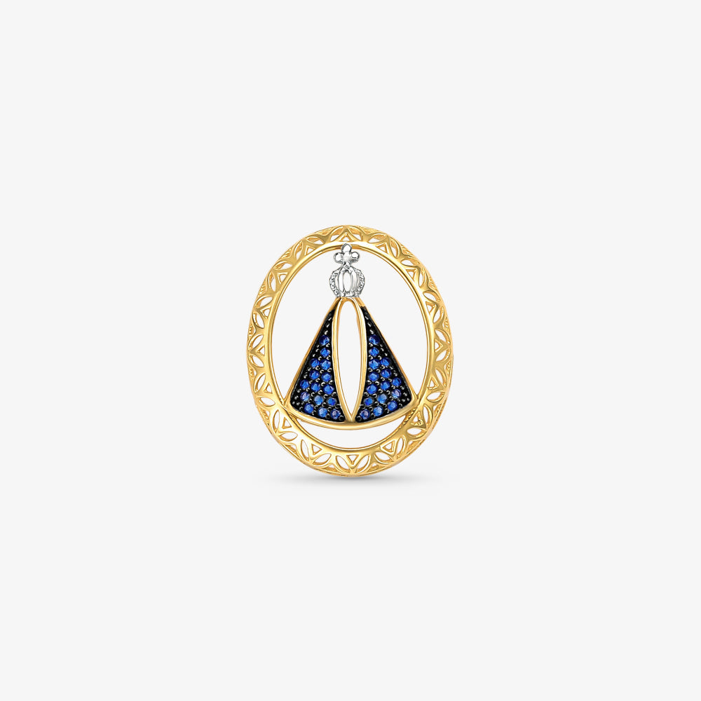 Pingente N.Sra Aparecida Vazada em Ouro Amarelo 18K