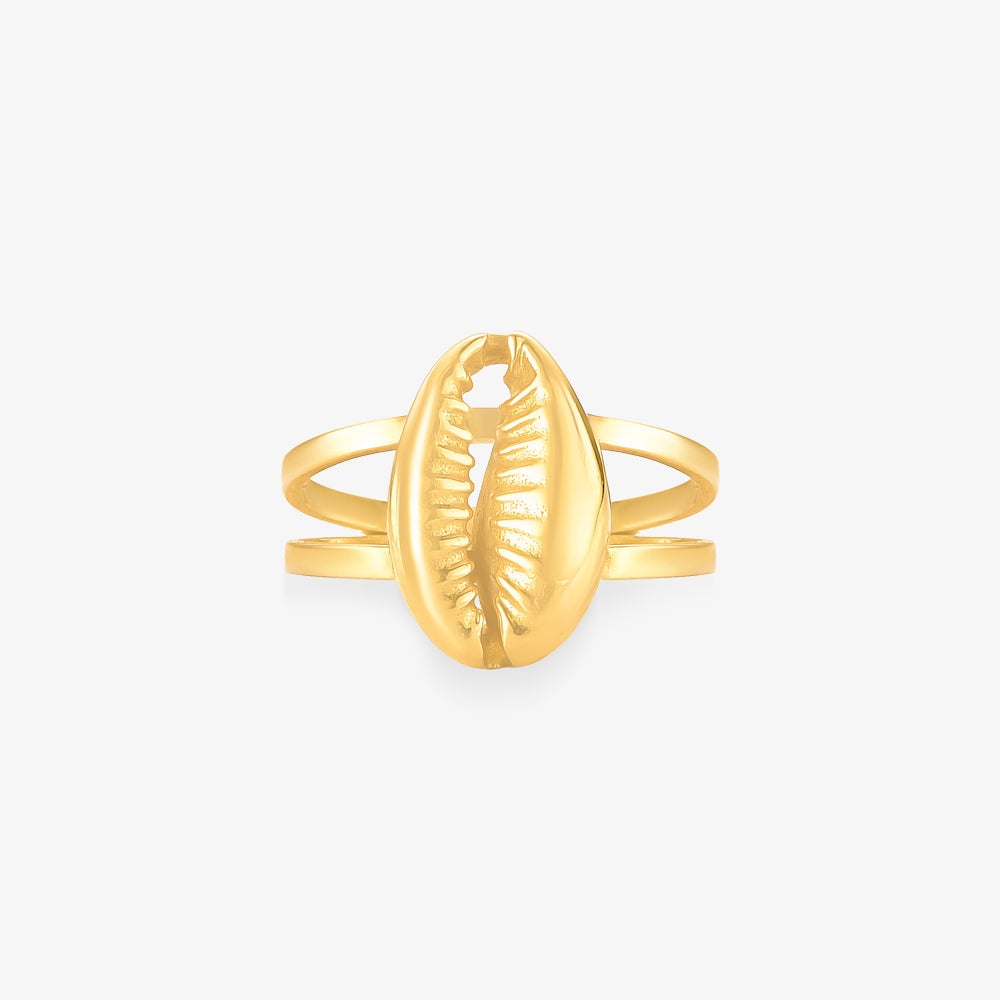 Anel Buzios em Ouro Amarelo 18K