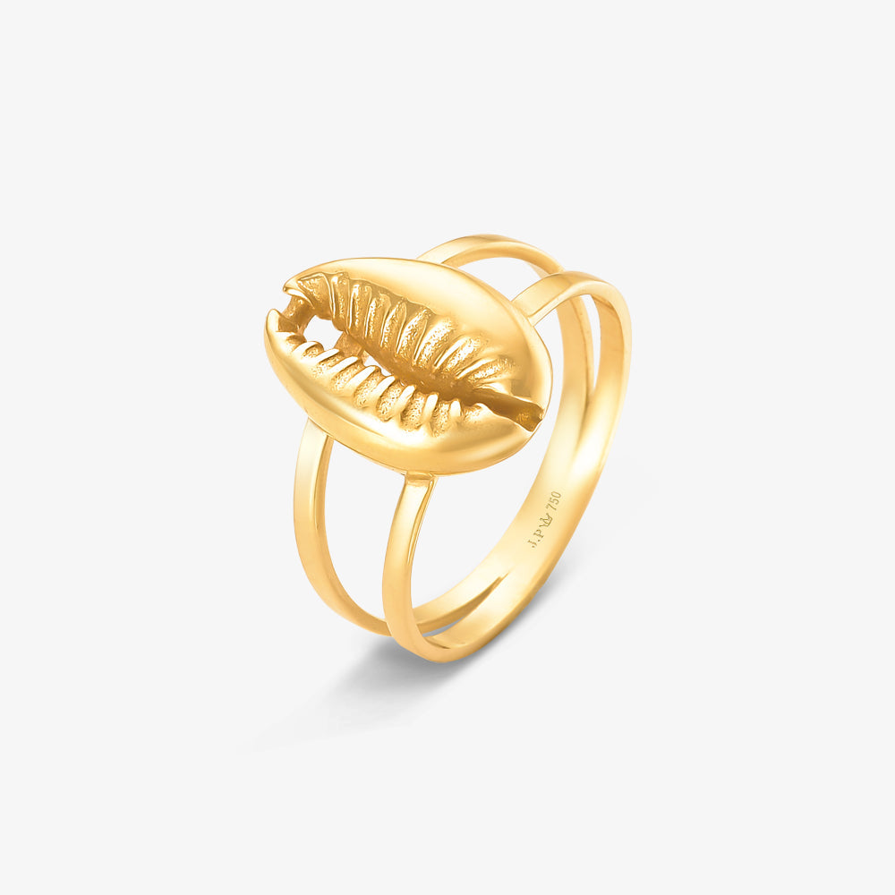 Anel Buzios em Ouro Amarelo 18K