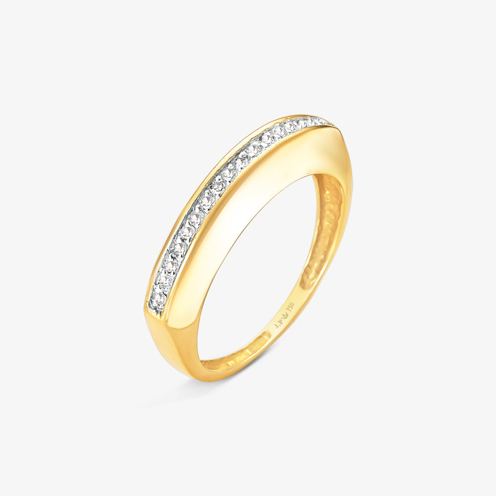 Anel 3 Fios com Diamantes em Ouro Amarelo 18K