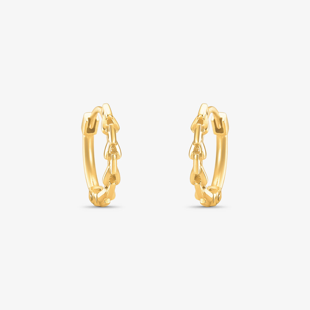 Brinco Argola Trabalhada Grande em Ouro Amarelo 18K