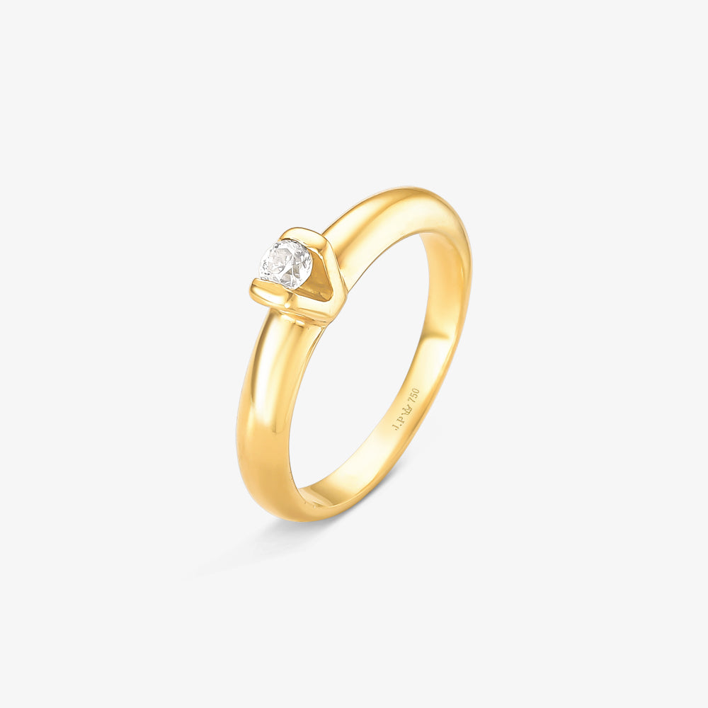 Anel Solitário Encanto com Diamante em Ouro Amarelo 18K