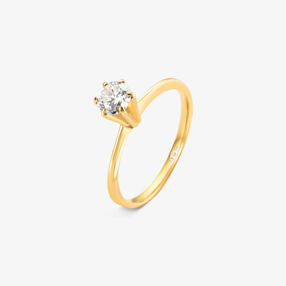 Anel Solitário One com Diamante em Ouro Amarelo 18K